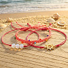 3Pcs Adjustable Glass Bead Nylon Cord Braided Bead Bracelet Sets NA1872-2-3