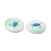 Ocean Printed Natural Freshwater Shell Flat Round Beads SHEL-A006-13L-2