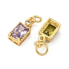 Brass Micro Pave Cubic Zirconia Pendants KK-L264-05G-2