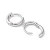 Rhodium Plated 925 Sterling Silver Huggie Hoop Earrings EJEW-K258-19A-P-2