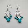 Bohemian Tassel Synthetic Turquoise & Alloy Dangle Earrings for Women RC4749-1-1