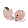 Natural Rose Quartz Pumpkin Charms G-K338-27P-07-2