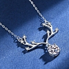 Anti-Tarnish Rhodium Plated 925 Sterling Silver Micro Pave Clear Cubic Zirconia Cable Chain Necklaces AJEW-U007-02P-2