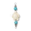 Dyed Synthetic Turquoise Connector Charms PALLOY-JF02767-3