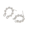 Brass Stud Earring Findings KK-CBABAE6-01P-2
