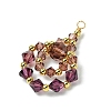 Imitation Austrian Crystal Beads with Eco-Friendly Copper Wire and Brass Beads Pendants PALLOY-JF03285-02-3