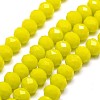 Opaque Solid Color Crystal Glass Rondelle Beads Strands LS-EGLA-F049A-06-1