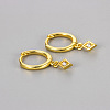 Brass & Clear Cubic Zirconia Hoop Earrings WG8BCA9-01-2