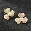 Brass Micro Pave Cubic Zirconia Stud Earrings EJEW-G471-51G-3
