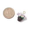 Resin Glass Seed Beaded Flower Pendants PALLOY-MZ01106-3