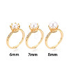 Crown Shape Brass Micro Pave Clear Cubic Zirconia Cup Peg Ring Settings KK-T076-18G-4