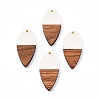 Opaque Resin & Walnut Wood Pendants RESI-N025-031-B05-2