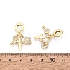 Brass Micro Pave Clear Cubic Zirconia European Dangle Charms KK-N287-33D-G-3