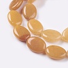 Flat Oval Gemstone Natural Topaz Jade Stone Beads Strands G-S113-06-3