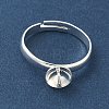 Adjustable Brass Cup Peg Ring Settings For Half-drilled Beads KK-K414-02A-S-2