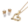 304 Stainless Steel Rhinestone Jewelry Sets SJEW-H301-19G-2