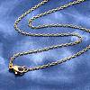 Ion Plating(IP) 304 Stainless Steel Cable Necklaces MAK-N016-12G-1