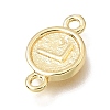 Brass Disc with Initial Links Connector Charms KK-E802-36G-L-2