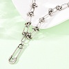 Unisex Vintage 304 Stainless Steel Safety Pin Pendant Necklaces NJEW-C115-09AS-3