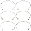 6Pcs Brass Cuff Bangle Making KK-BBC0022-74-1