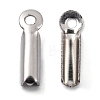 Tarnish Resistant 201 Stainless Steel Fold Over Crimp Cord Ends STAS-R055-07-3