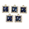 Natural Lapis Lazuli Faceted Square Charms G-I375-06G-02-1