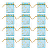 50Pcs Heart Printed Organza Bags OP-TADJ0001-01A-2