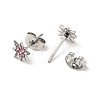 Rhinestone Flower Stud Earrings with 316 Surgical Stainless Steel Pins EJEW-A081-10P-3
