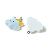 5Pcs 5 Colors Opaque Resin Pendants RESI-FS0001-67B-3