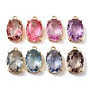 Brass Glass Charms X-KK-Z141-08G-1