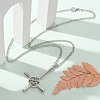 Upside Down Cross & Star Alloy Pendant Pendant Twisted Chain Necklaces for Women NJEW-NH0001-03P-1