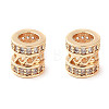 Brass Micro Pave Clear Cubic Zirconia Beads KK-U028-21G-2