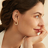 12 Pairs 202 Stainless Steel Huggie Oval Hoop Earrings EJEW-UN0003-37-5