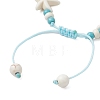 3Pcs 3 Styles Starfish & Turtle Synthetic Turquoise Beads Braided Bead Bracelets for Women BJEW-JB12130-6