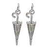 Brass Micro Pave Clear Cubic Zirconia Pendants KK-CBAD9DF-08P-1