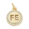 Brass Micro Pave Clear Cubic Zirconia Pendants KK-G522-36G-1