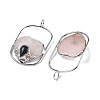 Natural Rose Quartz & Obsidian Big Pendants G-Z142-01P-A01-2