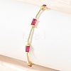 Brass Pave Rectangle Cubic Zirconia Link Chain Bracelets KK-CBA960E-14G-3