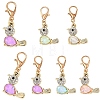 20Pcs Alloy K5 Glass Bird Pendant Decorations HJEW-YW00257-1