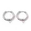 Tarnish Resistant 201 Stainless Steel Hoop Earring Findings STAS-H166-04P-2