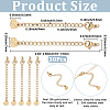30Pcs 304 Stainless Steel Curb Chain Extender STAS-BM0001-08-2