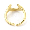 Brass Micro Pave Cubic Zirconia Open Cuff Ring RJEW-C033-09G-3