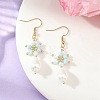 Anti-Tarnish Electroplate Bicone Glass Pearl Teardrop Beads Dangle Earrings EJEW-MZ00765-01-1