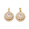 Real 18K Gold Plated Brass Micro Pave Clear Cubic Zirconia Pendants KK-E068-VC302-2