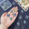10Pcs Religion Alloy Enamel Blue Oval with Virgin Chandelier Component Links FIND-SC0024-36-3