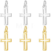 6Pcs 2 Colors 925 Sterling Silver Cross Charms STER-BBC0009-97-1