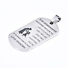 201 Stainless Steel Quote Pendants X-STAS-T044-231P-3