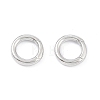 Anti-Tarnish Rhodium Plated 925 Sterling Silver Spring Gate Rings STER-K173-27P-1