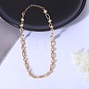 Imitation Pearl Sun & Oval Link Chain Necklaces JN1131A-4