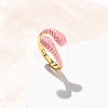 Brass Enamel Cuff Open Rings for Women RJEW-A098-01G-3